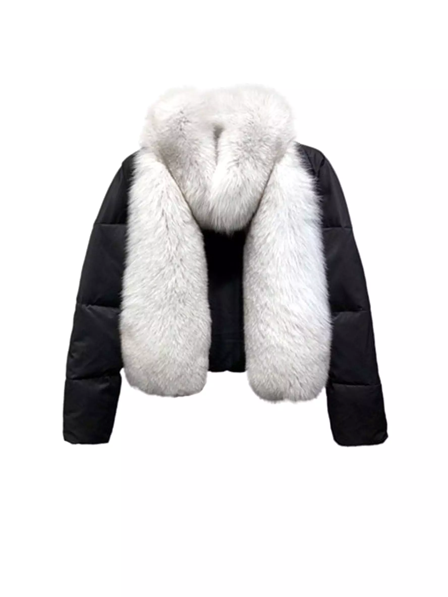 Puffer Coat With Fox Fur Collar