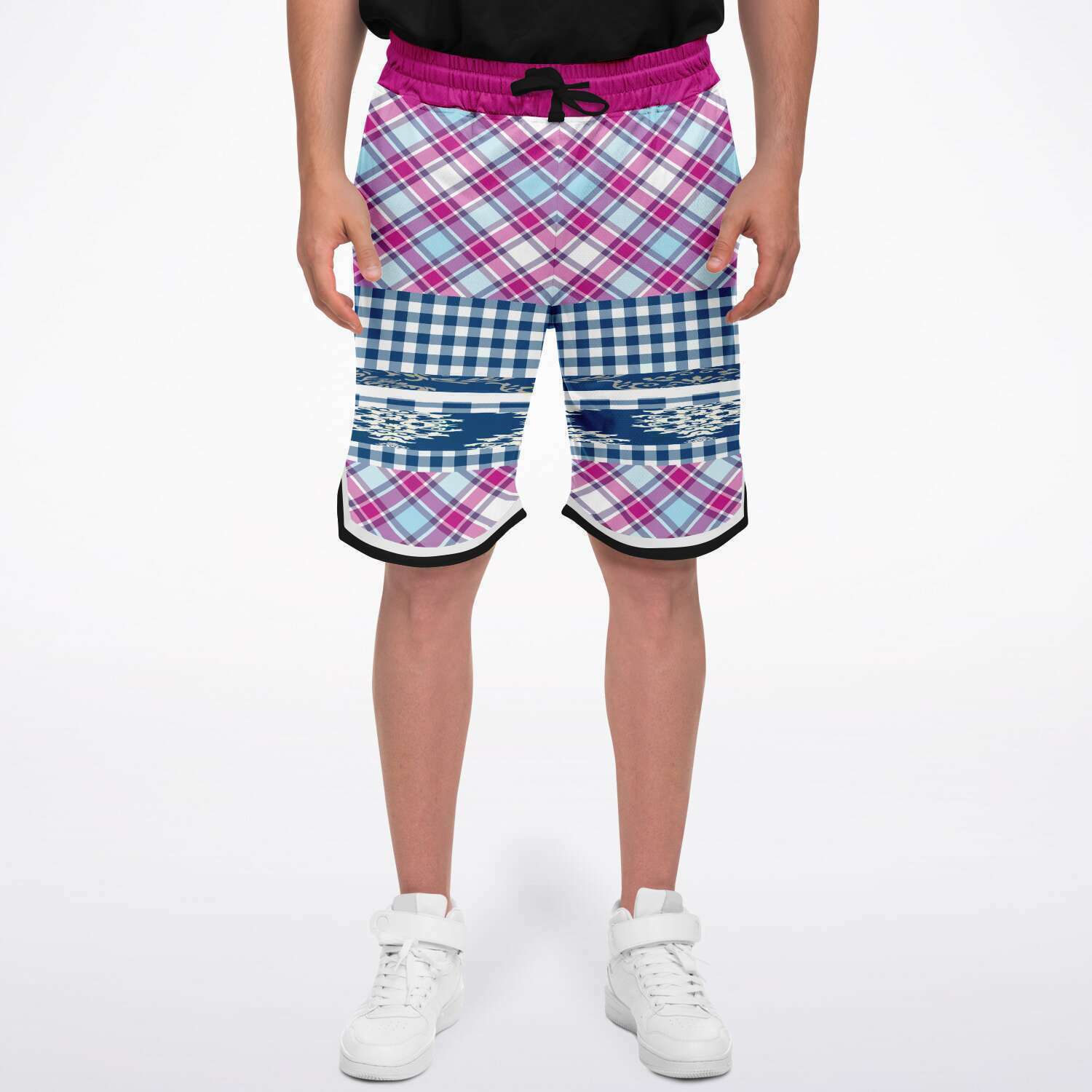 Purple Haze Plaid Basketball Shorts