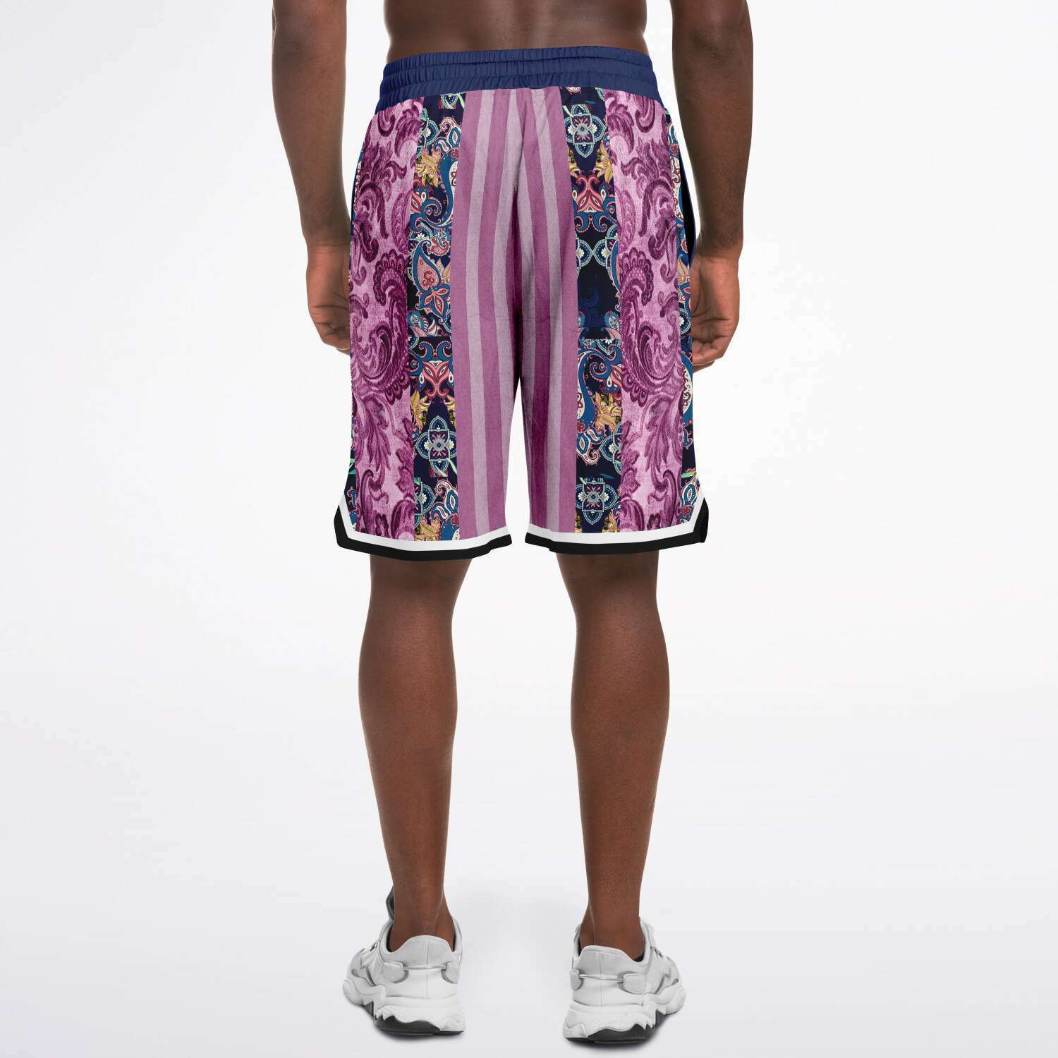 Purple Jamboree Striped Basketball Shorts