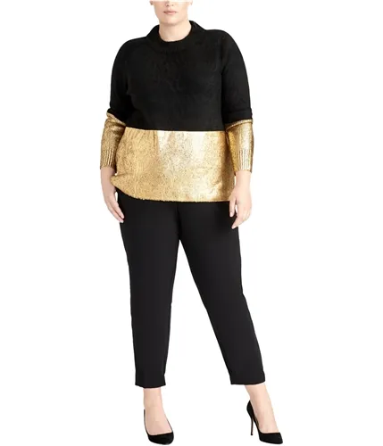 Rachel Roy Womens Gwen Foil Pullover Sweater