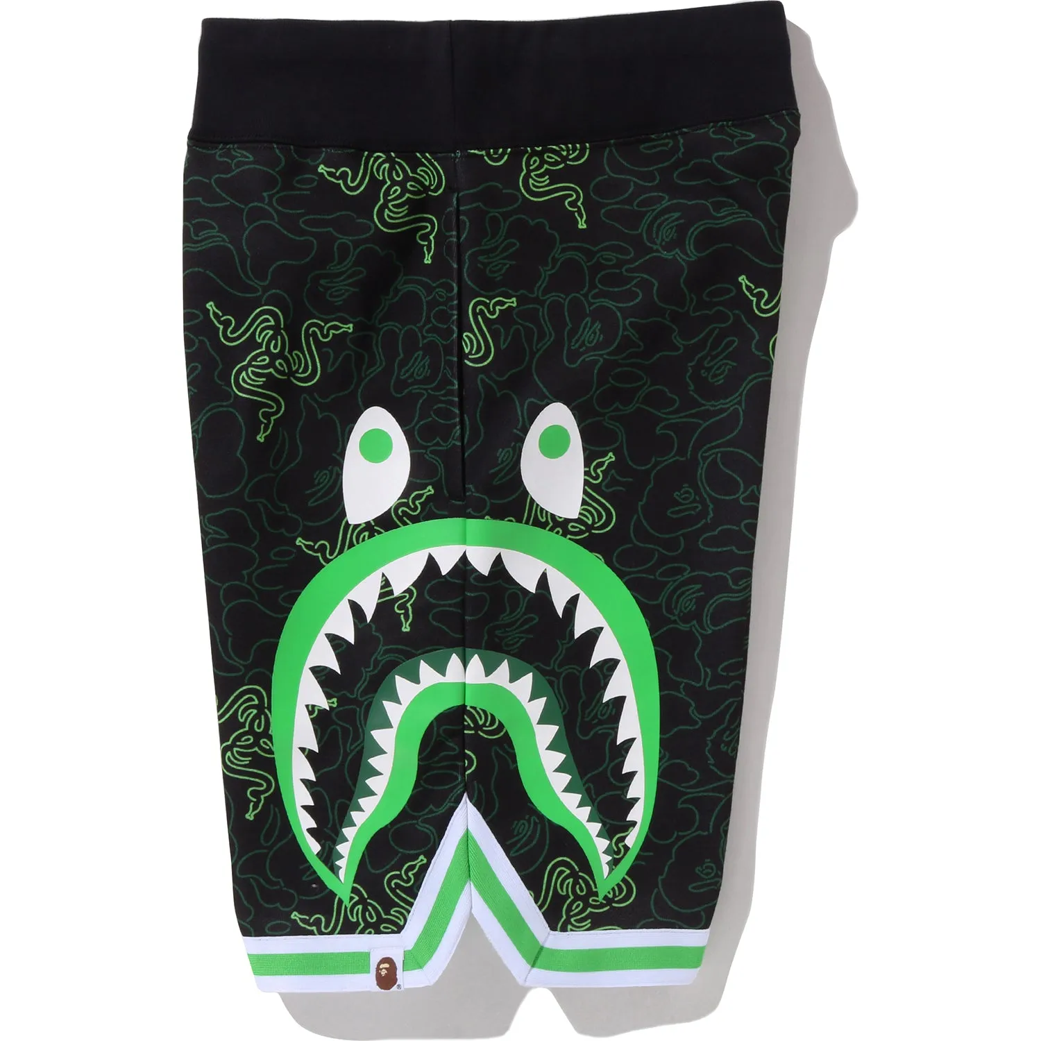 RAZER X A BATHING APE NEON CAMO BASKETBALL SWEAT SHORTS MENS