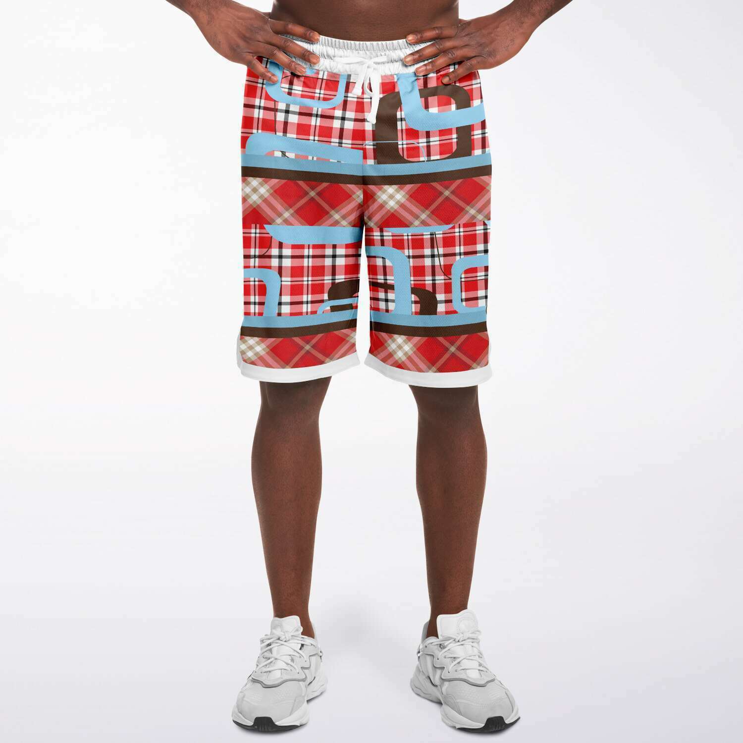 Red Pacific Palisades Plaid Basketball Shorts