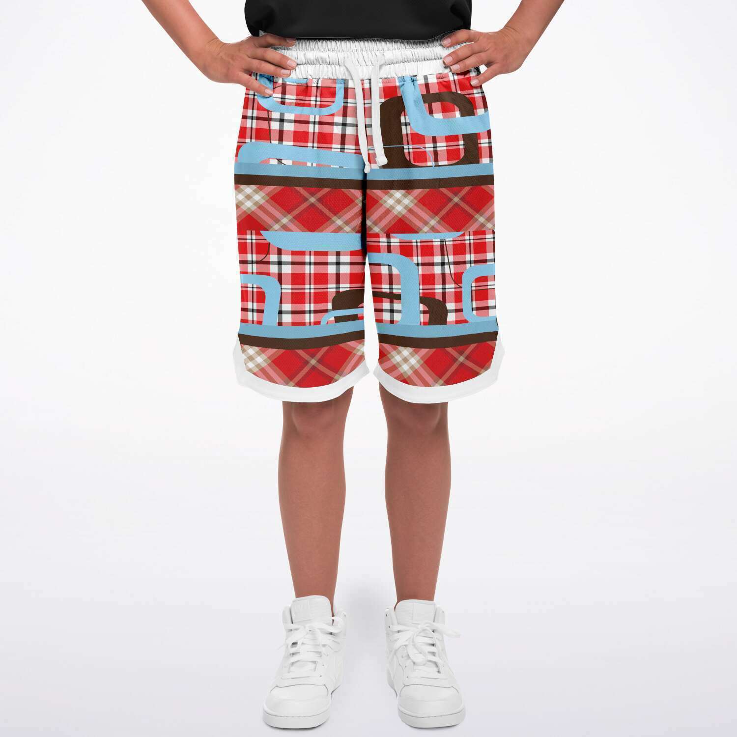 Red Pacific Palisades Plaid Basketball Shorts