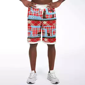 Red Pacific Palisades Plaid Basketball Shorts