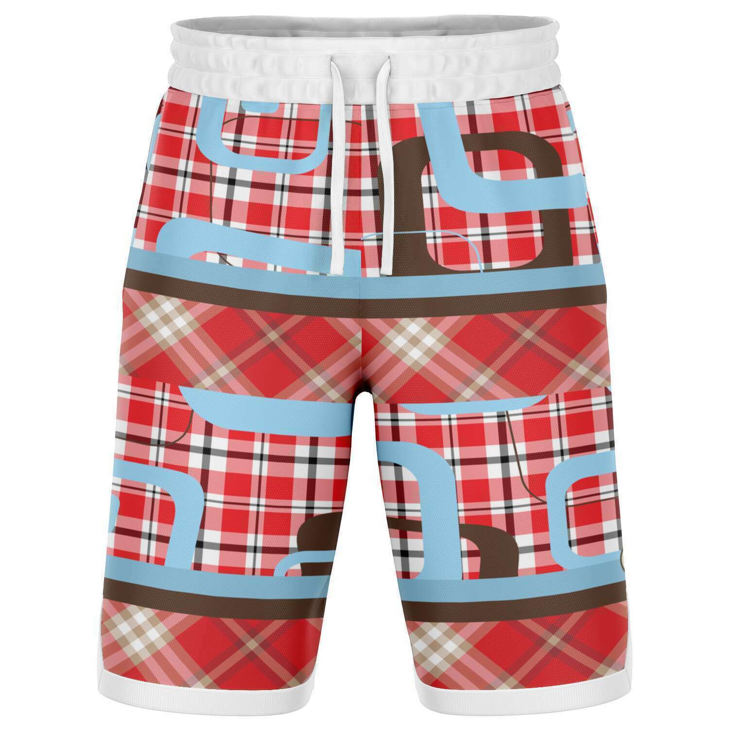 Red Pacific Palisades Plaid Basketball Shorts