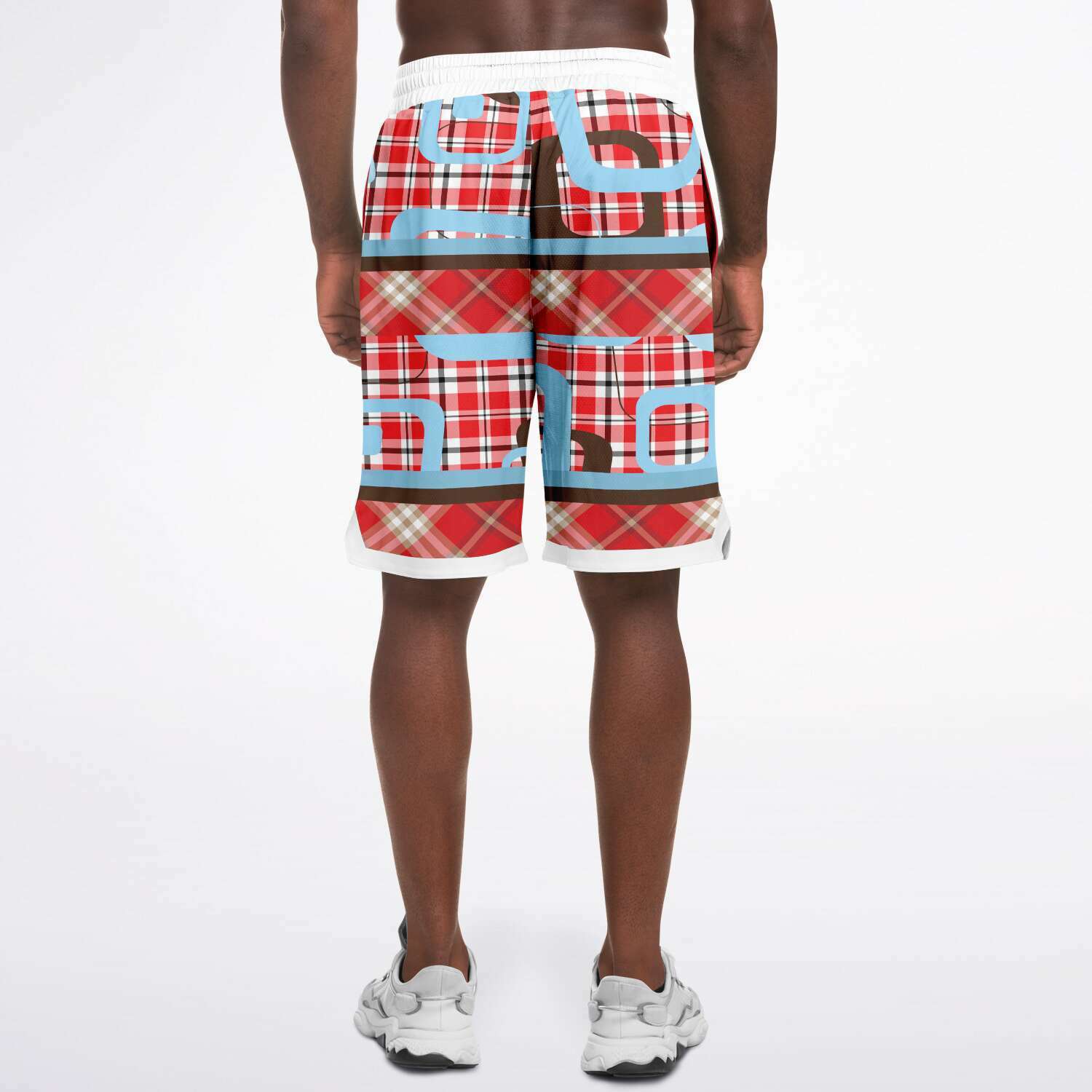 Red Pacific Palisades Plaid Basketball Shorts