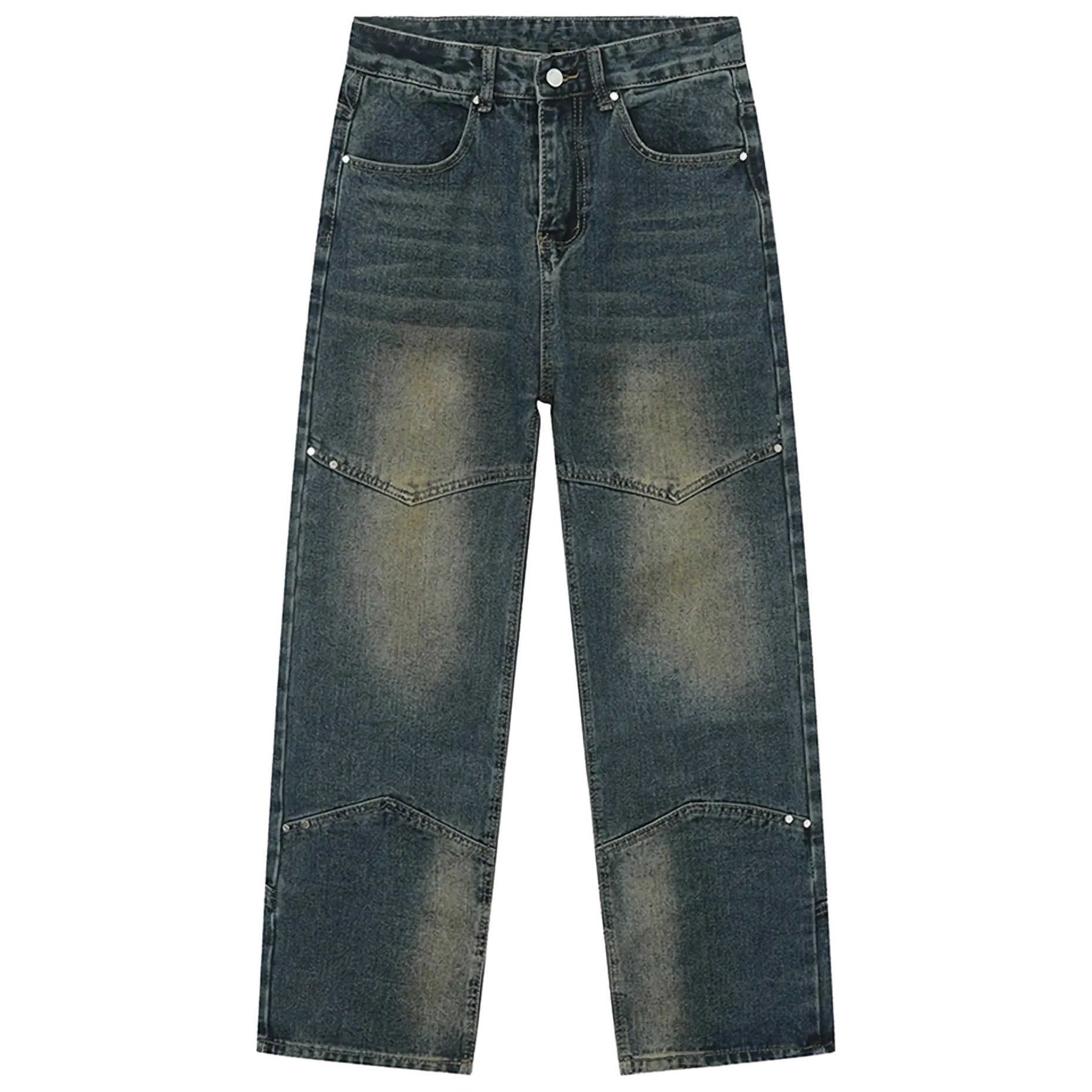 'Rhapsody' Patch-Panel Faded Denim Jeans