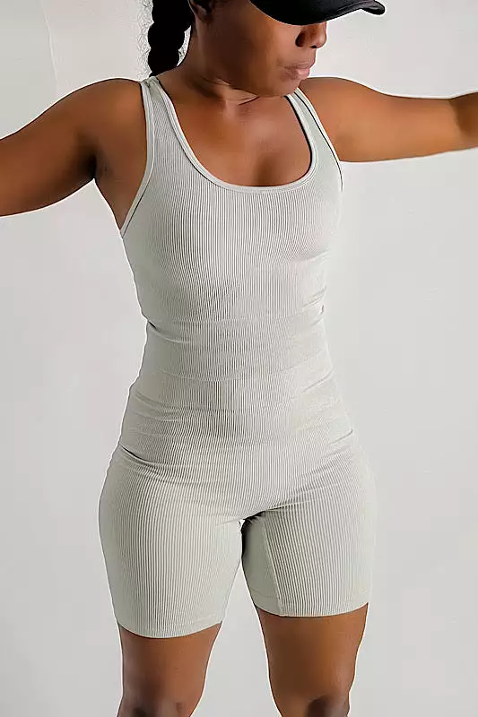 Ribbed Seamless Crop Biker Set