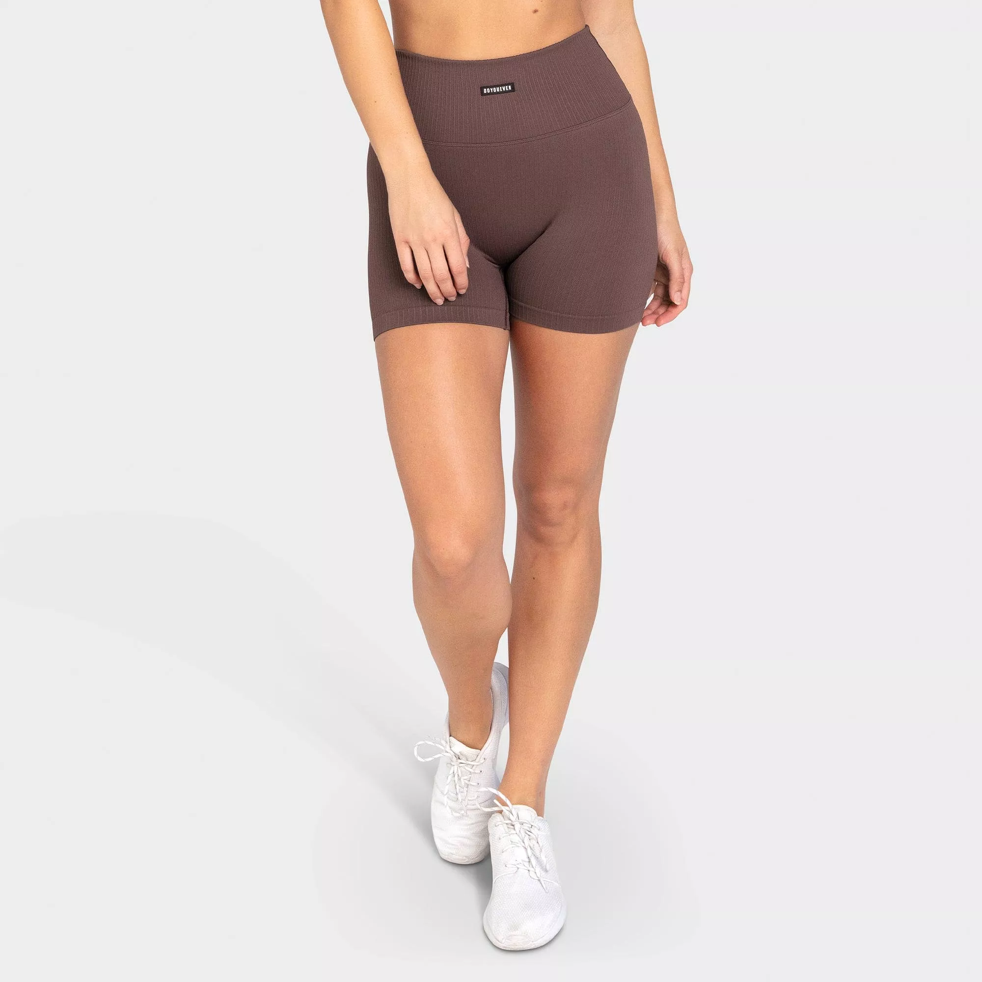 Ribbed Seamless Shorts - Espresso Brown