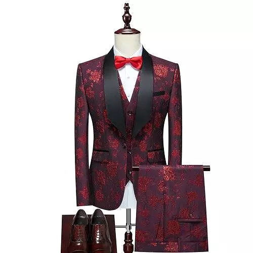 Ricardo Floral Tuxedo Suit - Three Piece Suit