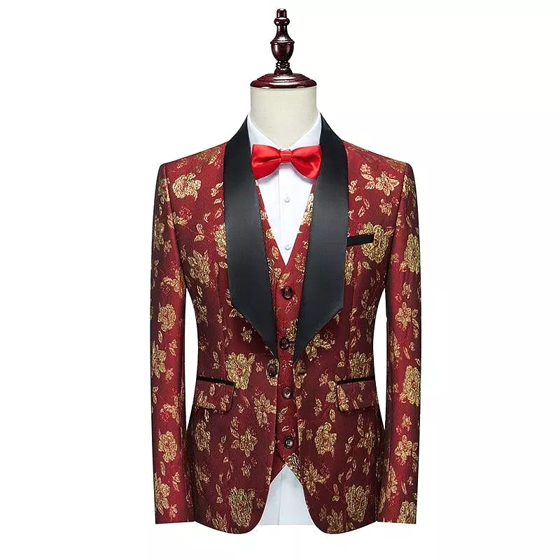 Ricardo Floral Tuxedo Suit - Three Piece Suit