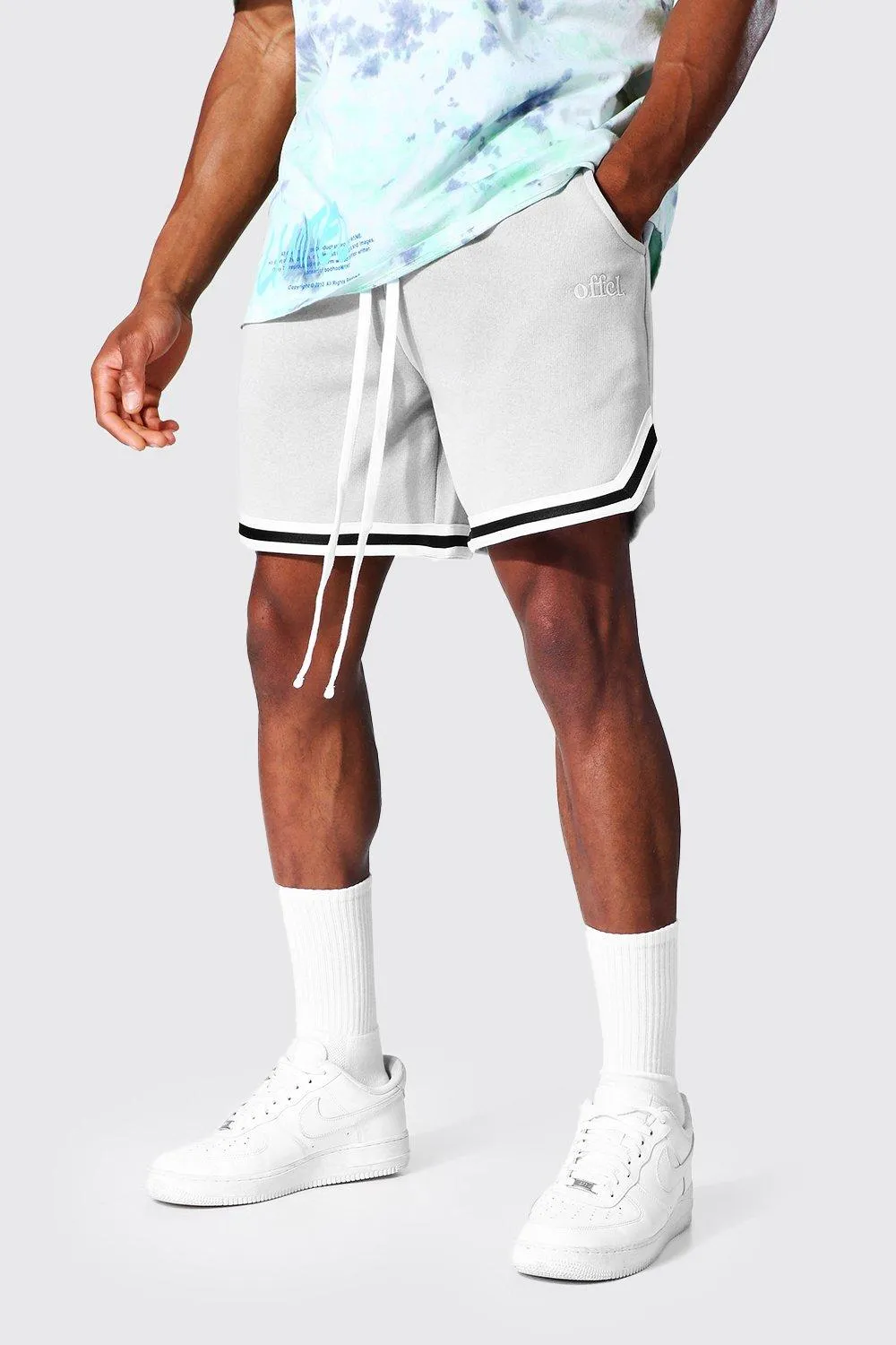 Short Length Offcl Basketball Jersey Shorts | boohooMAN UK