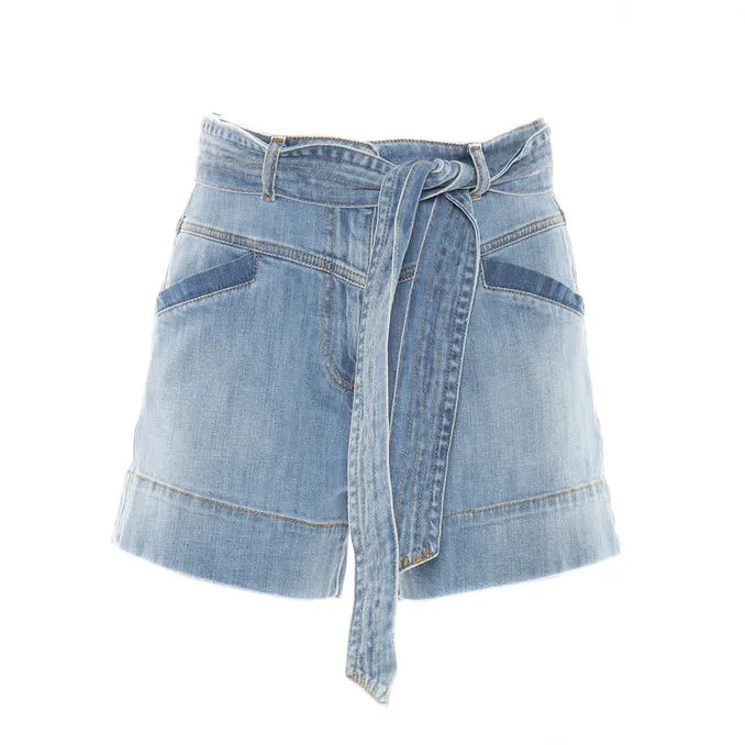 SHORTS DENIM SELINA Woman Light Blue 