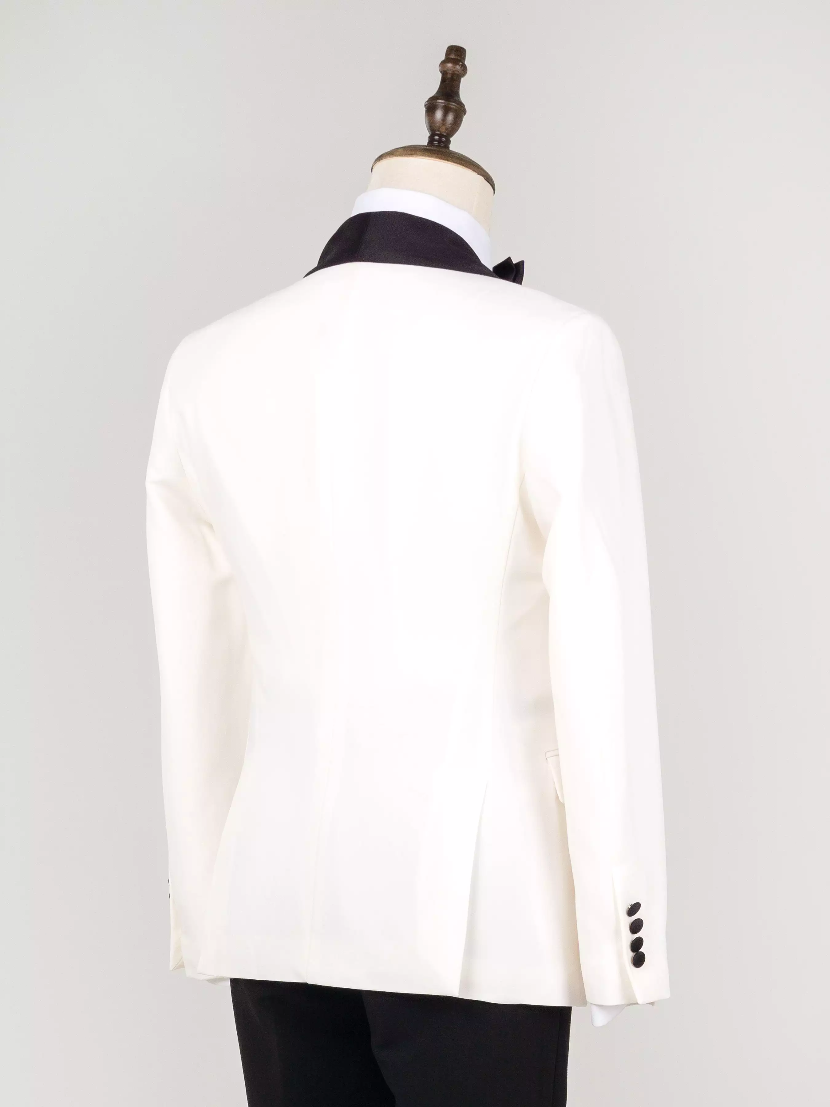 Single Breasted Tuxedo Blazer - Ivory White (Shawl Lapel)