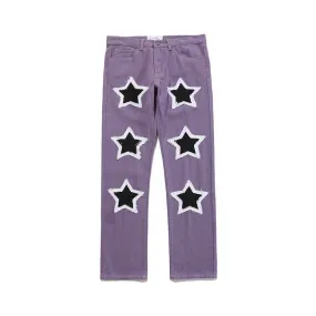 Star Patched Custom Denim Jeans