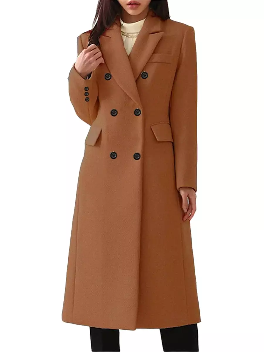 Stay Warm and Stylish This Winter with Women's Double Breasted Overcoat