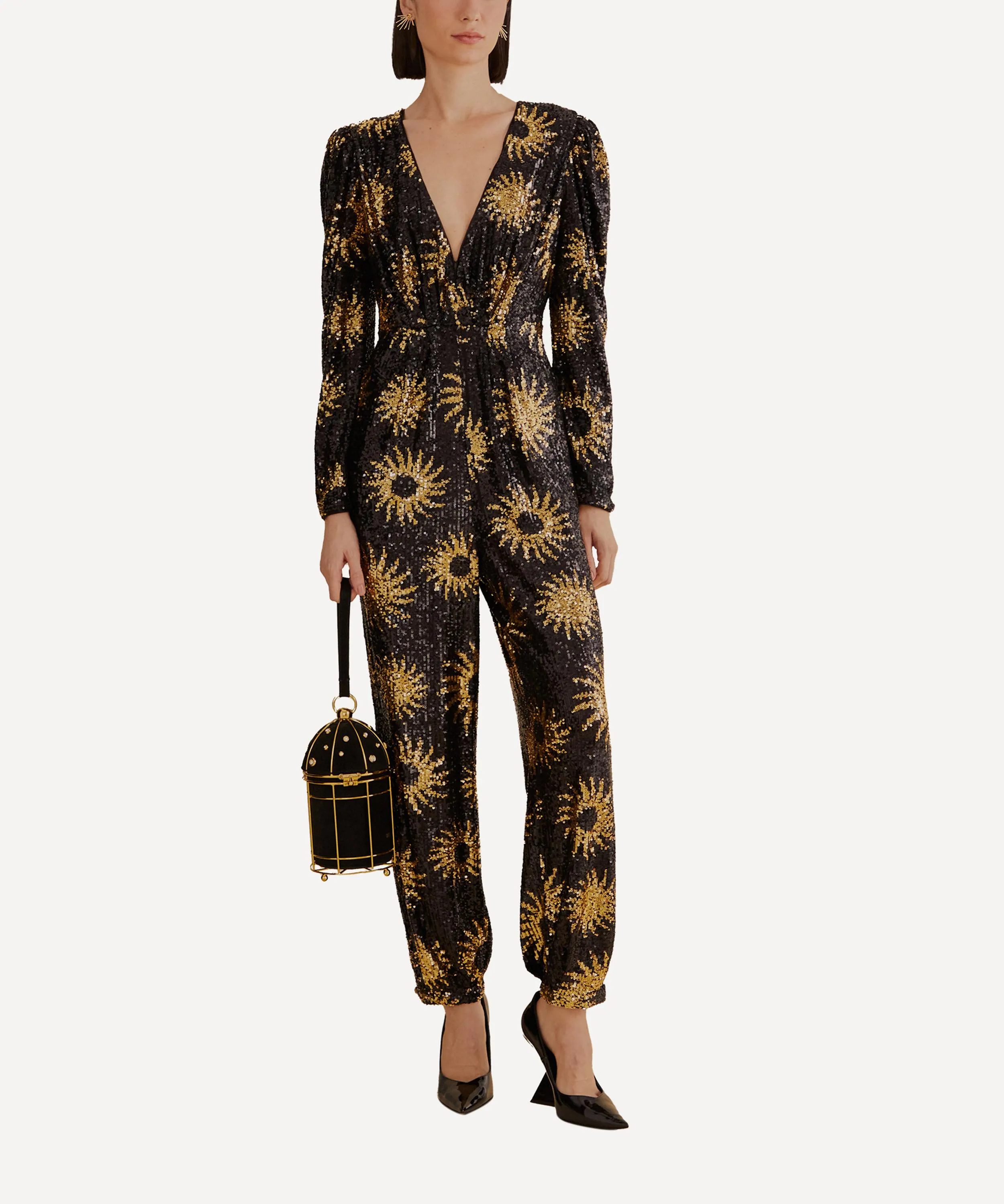 Sunny Mood Sequin V-Neck Jumpsuit