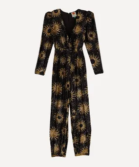 Sunny Mood Sequin V-Neck Jumpsuit