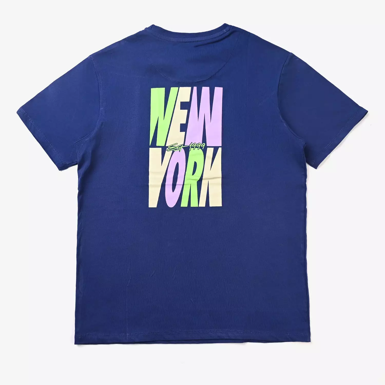 Teens Boys Cotton Jersey Tees H/S New York-Navy Blue