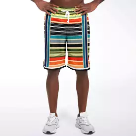 Tequila Sunrise Striped Basketball Shorts