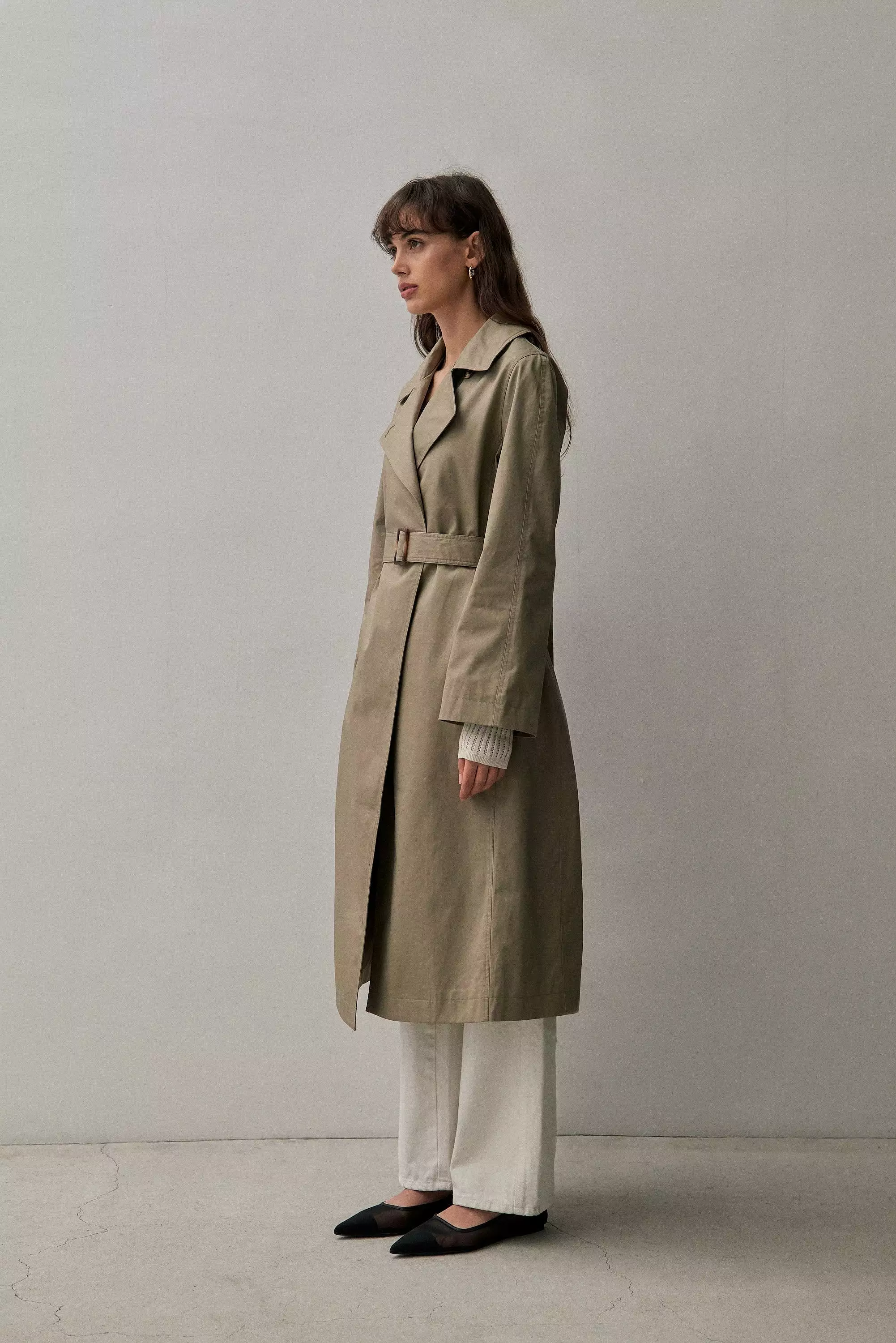 THE TAILORED TRENCH- SAGE GREEN