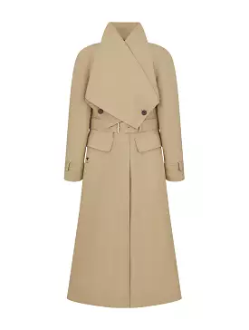 trench coat in beige cotton Gabardine