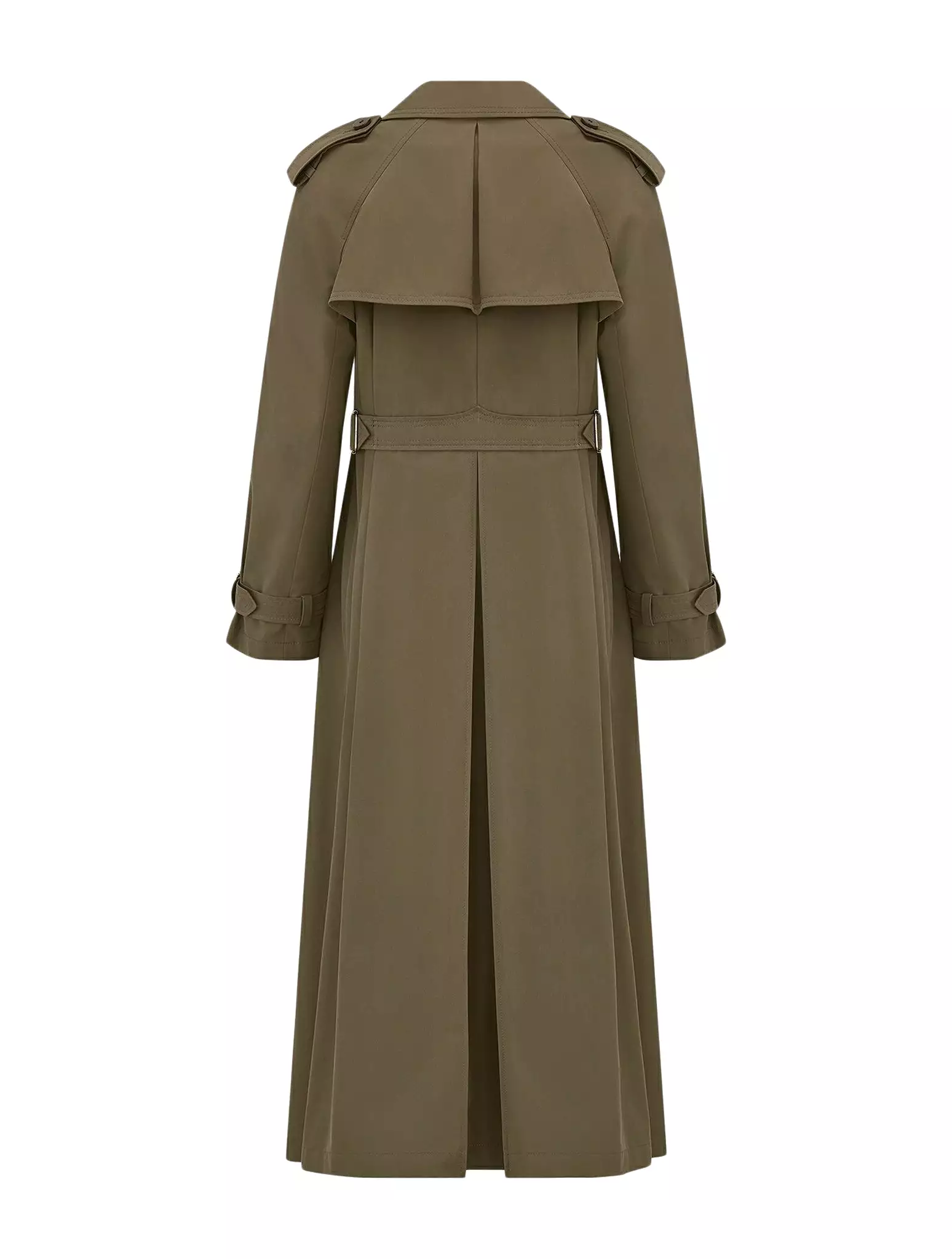 Trench coat in khaki cotton gabardine