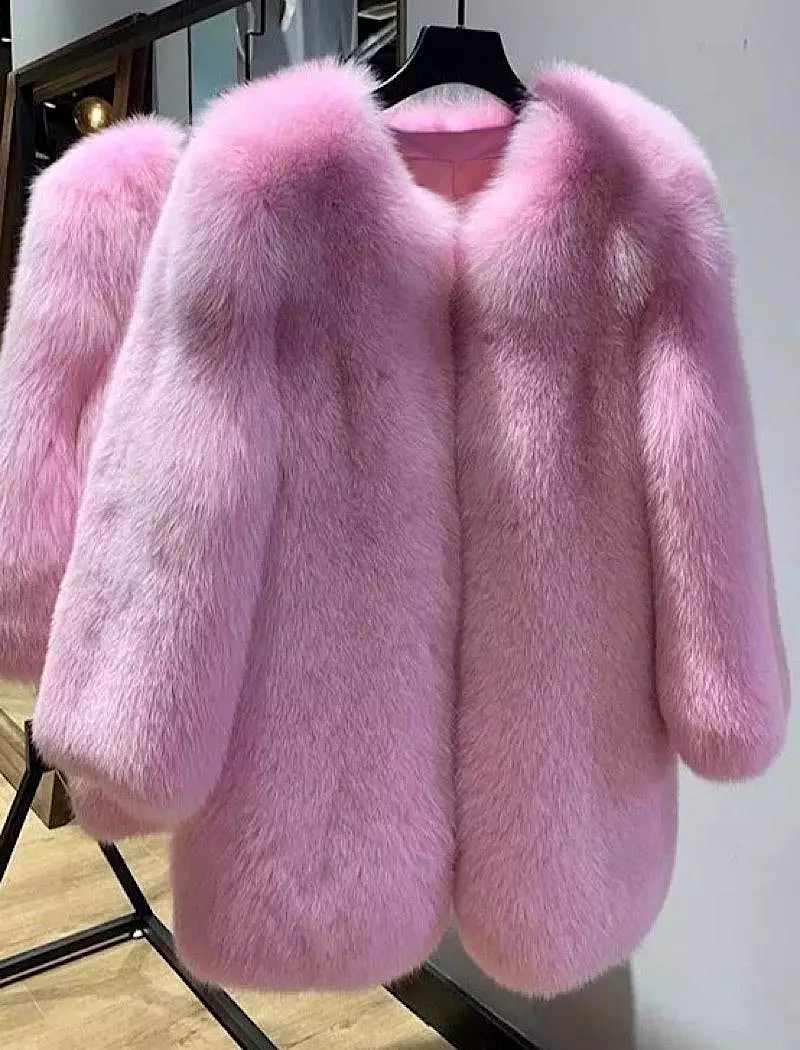 Ultra Plush Mid Length Fox Fur Coat