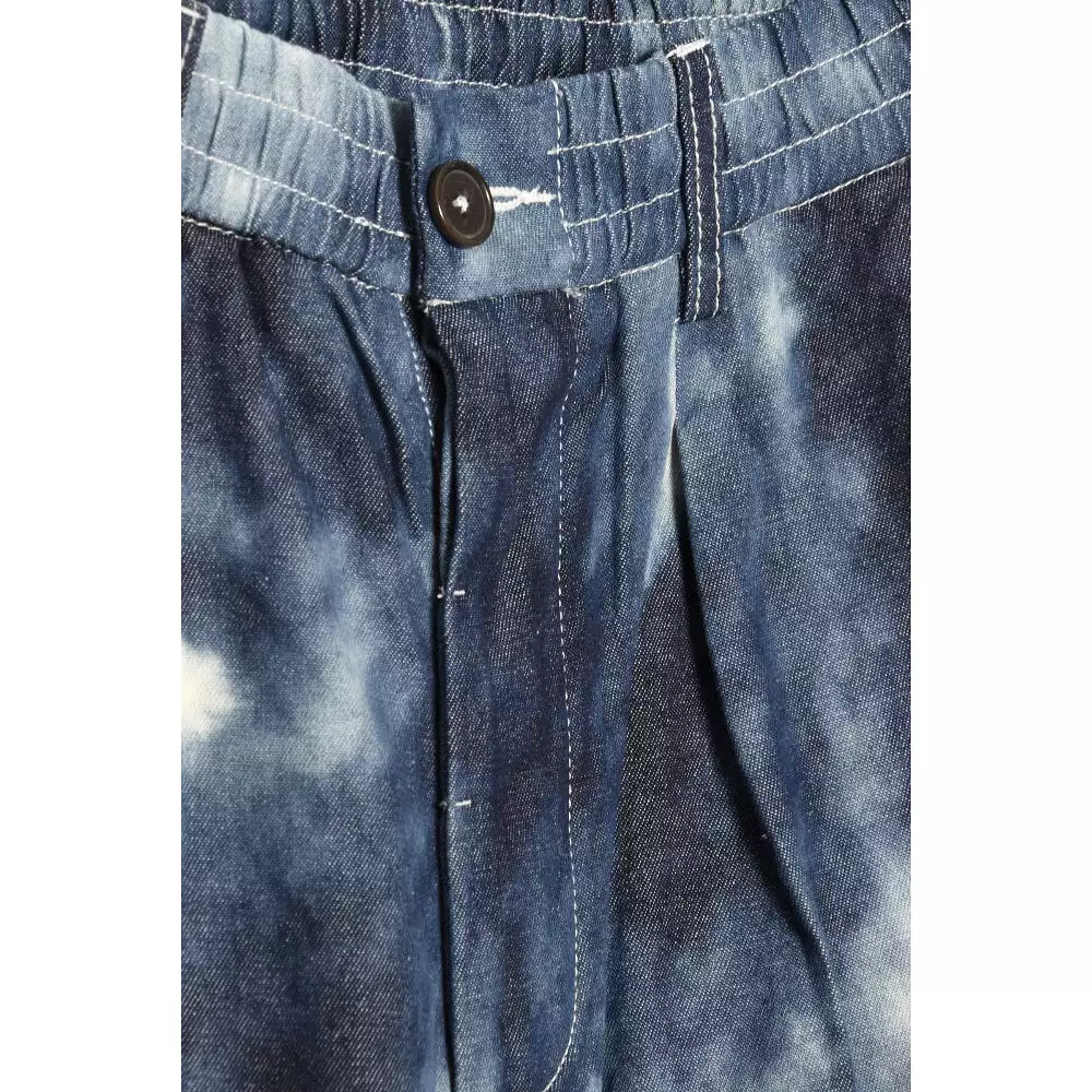 Universal Works Pleated Track Short cloud denim 28156