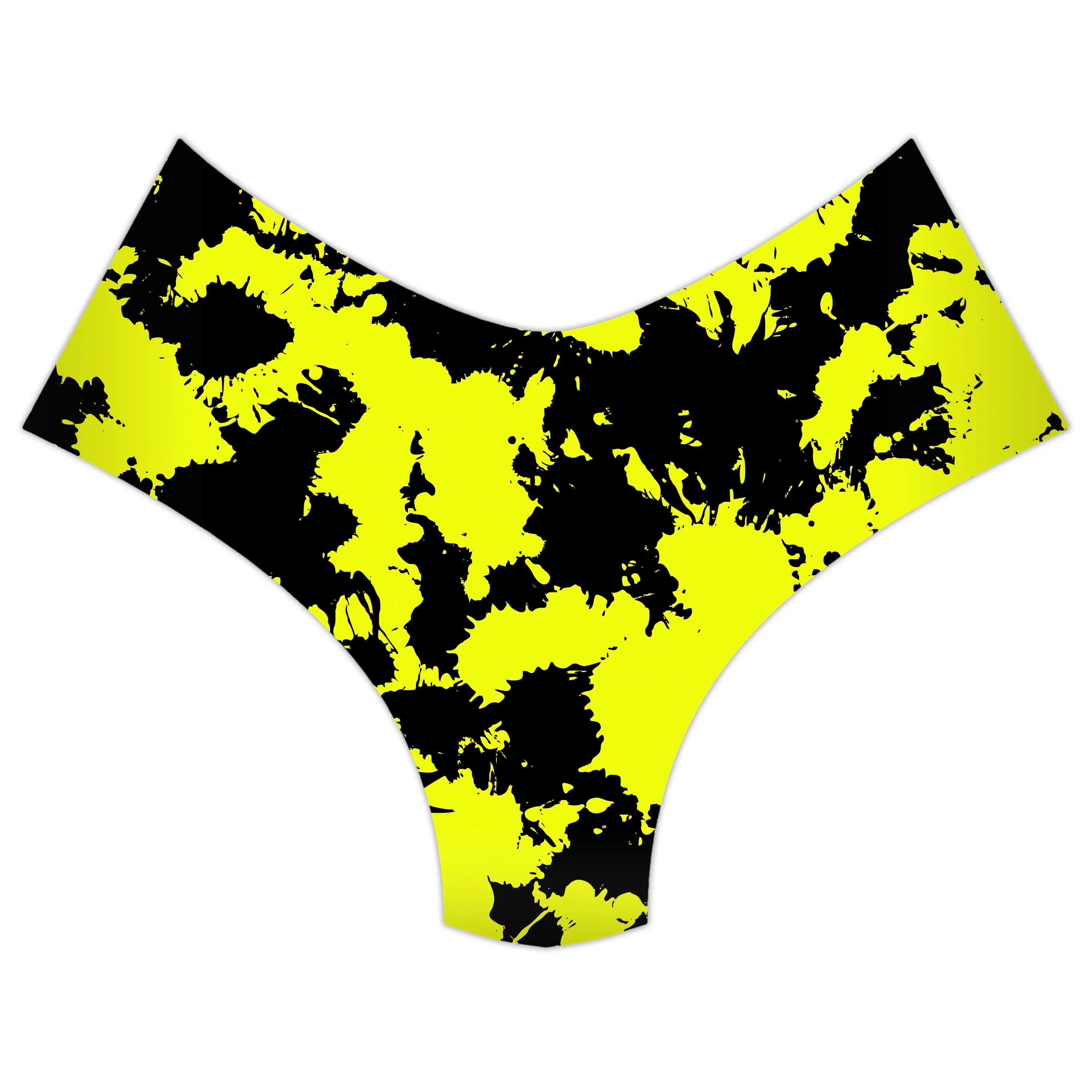 Yellow and Black Paint Splatter Booty Shorts