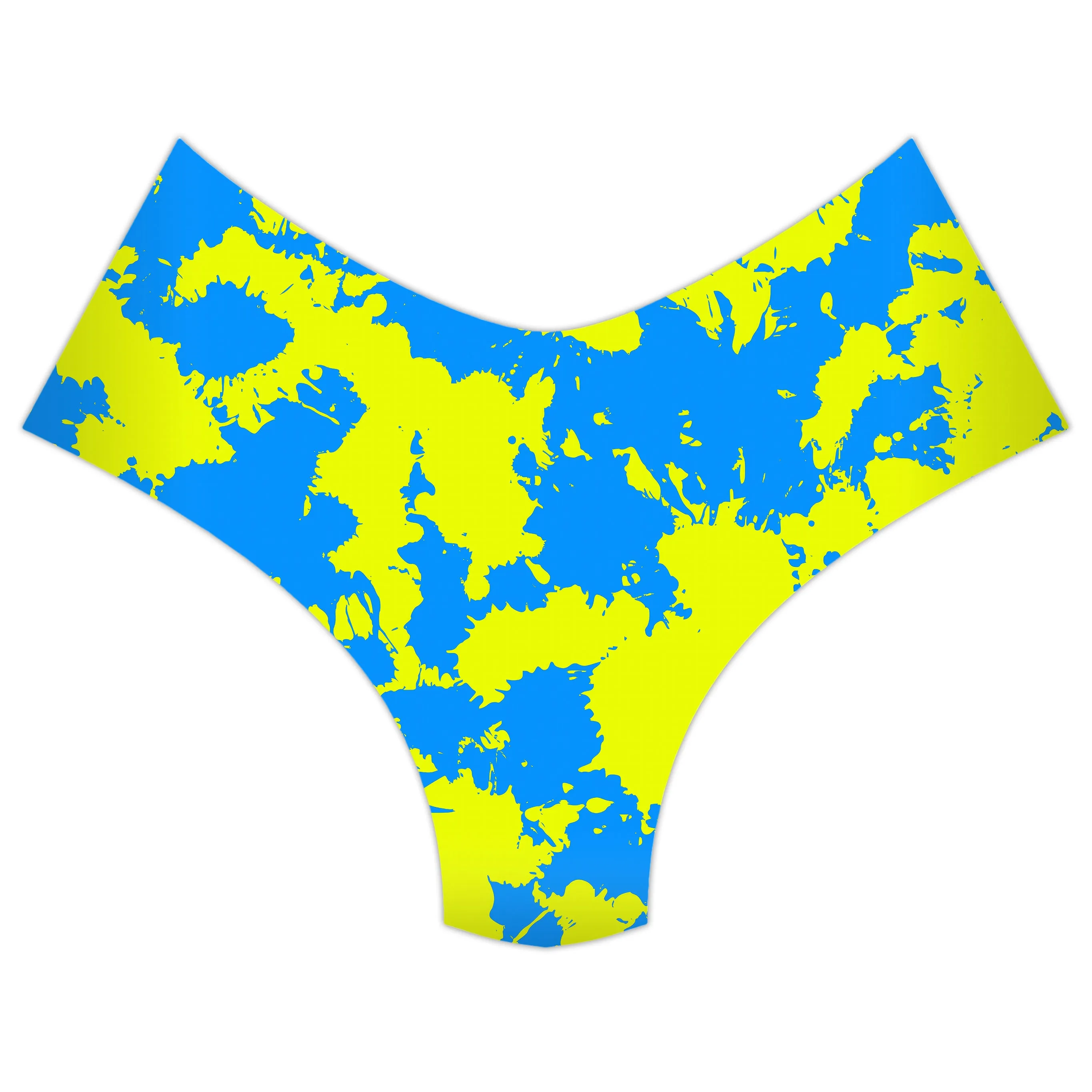 Yellow and Blue Paint Splatter Booty Shorts