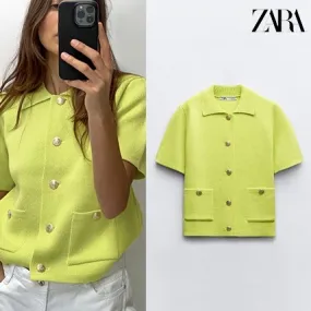 ZARA  |Casual Style Short Sleeves Party Style Elegant Style